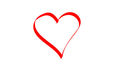 Minimal Love shape brush stock isolated on transparent background, heart PNG file