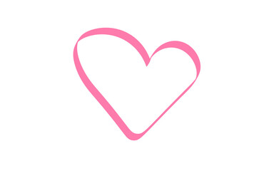 Minimal Love shape brush stock isolated on transparent background, heart PNG file