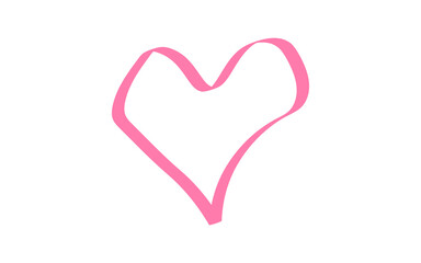 Minimal Love shape brush stock isolated on transparent background, heart PNG file