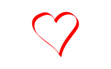 Minimal Love shape brush stock isolated on transparent background, heart PNG file