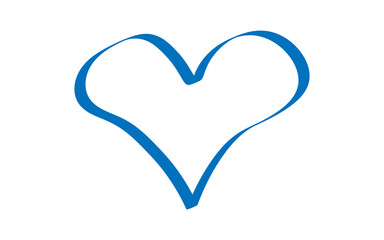 Minimal Love shape brush stock isolated on transparent background, heart PNG file