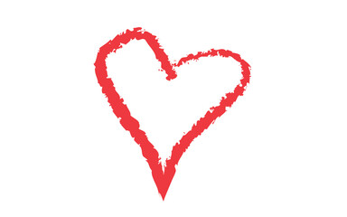 Minimal Love shape brush stock isolated on transparent background, heart PNG file