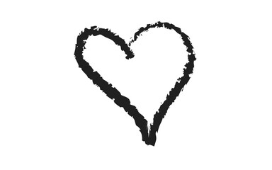 Minimal Love shape brush stock isolated on transparent background, heart PNG file