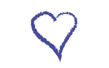 Minimal Love shape brush stock isolated on transparent background, heart PNG file