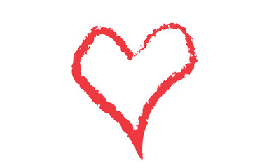 Minimal Love shape brush stock isolated on transparent background, heart PNG file