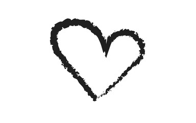Minimal Love shape brush stock isolated on transparent background, heart PNG file
