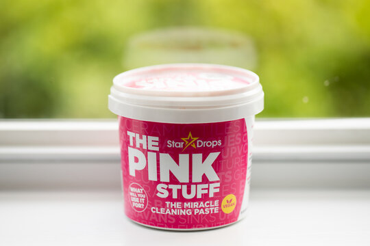 The pink stuff miracle paste container tub on the table