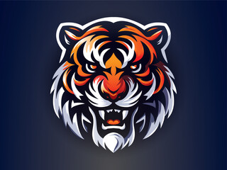 Angry tiger head mascot logo vector