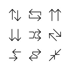 Arrow icon set. Double arrow icon set. Arrow icons.