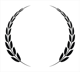 Decorative black Laurel wreath Circle vector design on white background