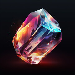 Brilliant blue crystal heart, a precious gem with diamond-like reflection