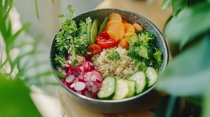 A Colorful Bowl of Healthy Food Freshly Prepared for Lunch