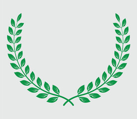 Coloring laurel wreath floral heraldic graphics element design on light background