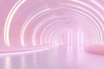 Obraz premium Vibrant Looping Pixel Tunnel Illusion Creates a Mesmerizing Visual Experience in a Modern, Sleek Environment