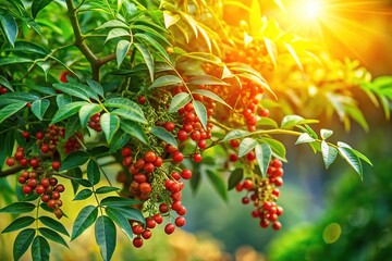 Brazilian Pepper Tree: Lush Foliage and Sunlit Branches