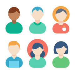 Fototapeta premium A set of colorful flat style user profile icons