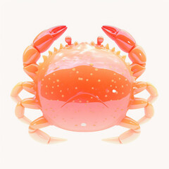 Colorful crab illustration, white isolated background