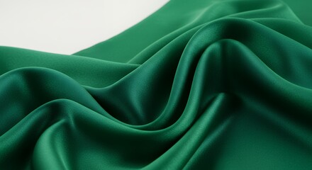 Obraz premium Green Fabric Draped with Soft Flowing Silk for Elegant Textile Design