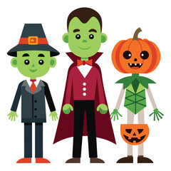 Halloween costumes isolated on white