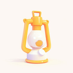 Colorful lantern, orange and white, on white isolate background.