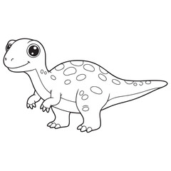 Obraz premium Compsognathus dinosaur coloring page in playful style 