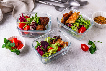 Meal prep concept. Healthy food in container.