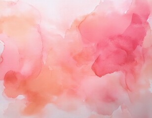 Abstract watercolor artwork with pink and orange hues