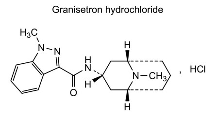 Fototapeta premium Chemical structure of granisetron hydrochloride, drug substance