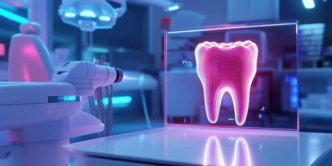 Fototapeta premium Dental clinic tooth model display