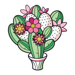  Exotic Cactus Flower Bouquet Artwork