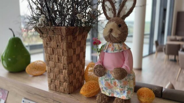 decorative easter bunny in spring