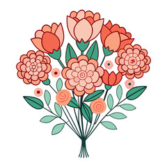  Stylish Coral Delight Flower Bouquet Artwork