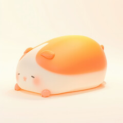 Fototapeta premium Cute stylized guinea pig, soft pastel colors, white isolated background.