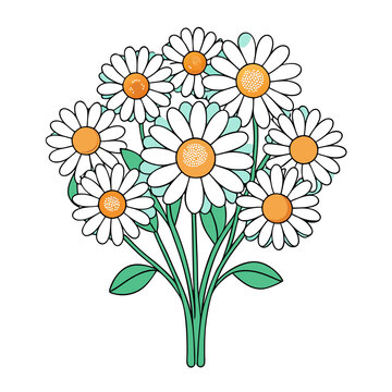 daisies bouquet white petals orange centers clip art preview