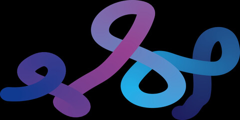 Fototapeta premium Beautiful neon inscription love in purple and blue on a black background. Abstract colorful numbers and symbols