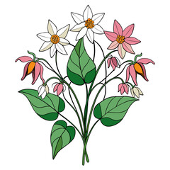  Vibrant Epimedium Bouquet of Flowers Art