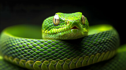 Obraz premium Close Up View Of A Green Snake