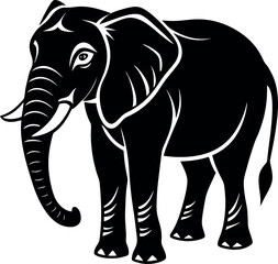 Realistic Elephant Side Pose Vector – Gentle Giant Clipart for Safari, Nature, or Zoo Themes

