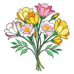  Colorful Freesia Flower Bouquet Design
