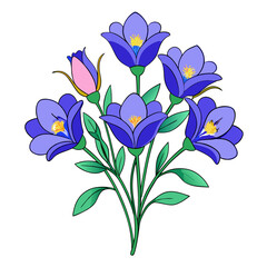  Lovely Gentian Bouquet Floral Art