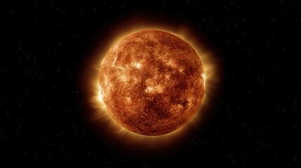 Obraz premium The sun’s powerful corona flares outward, illuminating the void with light and energy in a stunning cosmic display. 