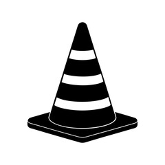 Traffic Cone Silhouette vector illustration