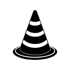 Traffic Cone Silhouette vector illustration