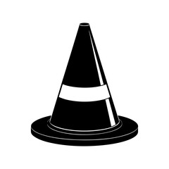 Traffic Cone Silhouette vector illustration