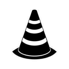 Traffic Cone Silhouette vector illustration