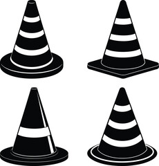 Traffic Cone Silhouette vector illustration