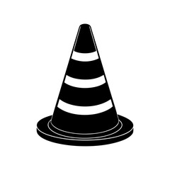 Traffic Cone Silhouette vector illustration