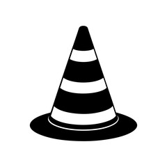 Traffic Cone Silhouette vector illustration
