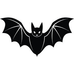 bat silhouette line art vector illustration