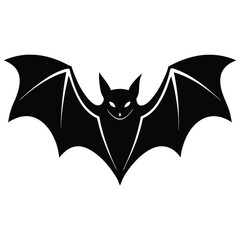 bat silhouette line art vector illustration